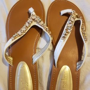 White Sparkle Sandal Flipflop
